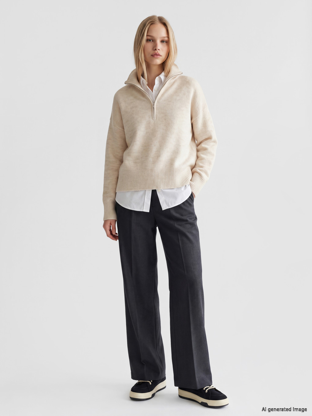 Polo Collar Women's Knitwear Sweater-2