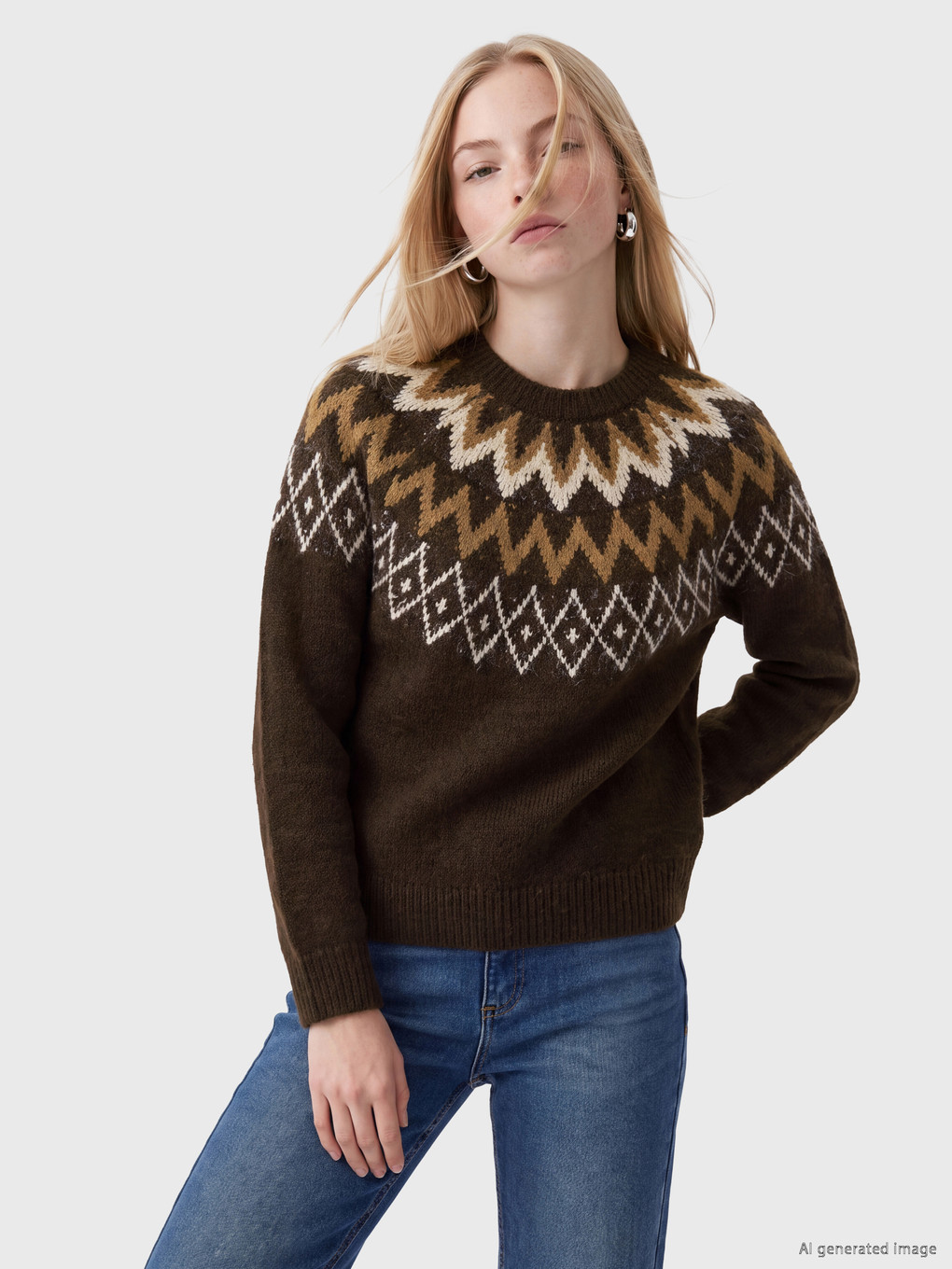 Woman Brown Sweater