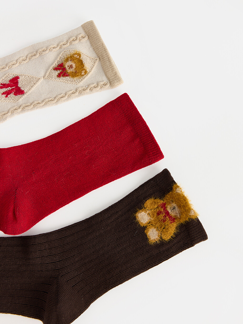 Bear Embroidered Women's Ankle Socks 3-pack-1