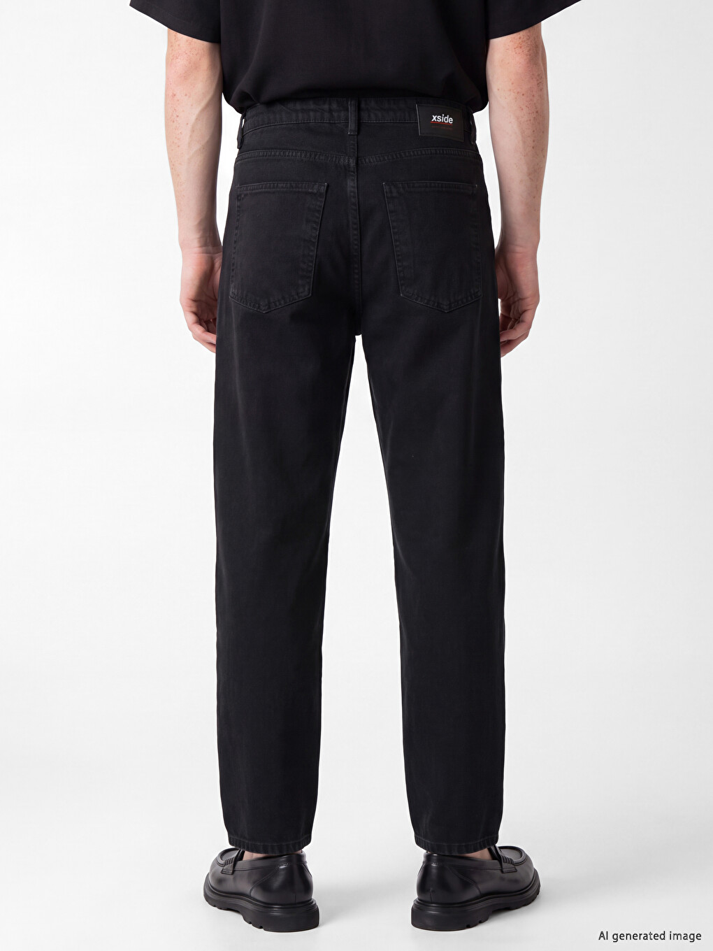 Siyah Süper Baggy Fit Erkek Jean Pantolon-3