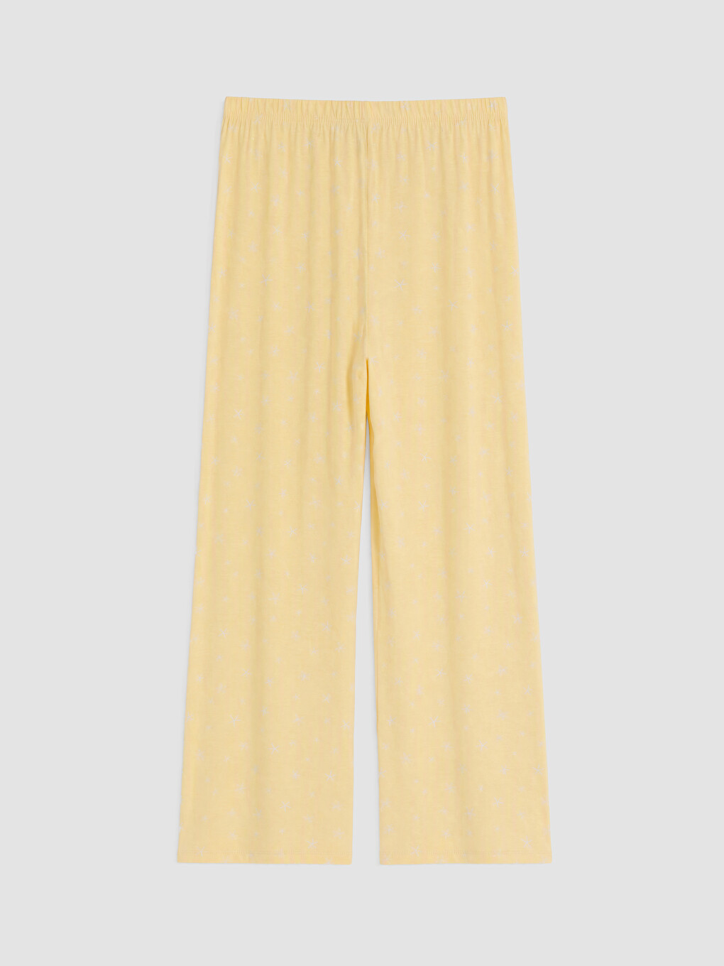 Sarı Bisiklet Yaka Baskılı Kadın Pijama Takımı-9