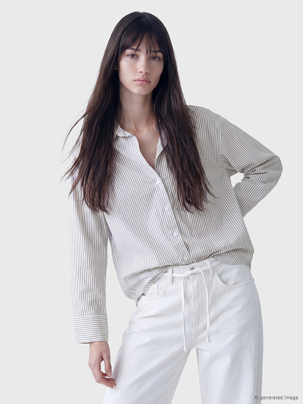 Striped Oxford Oversize Women's Shirt-1