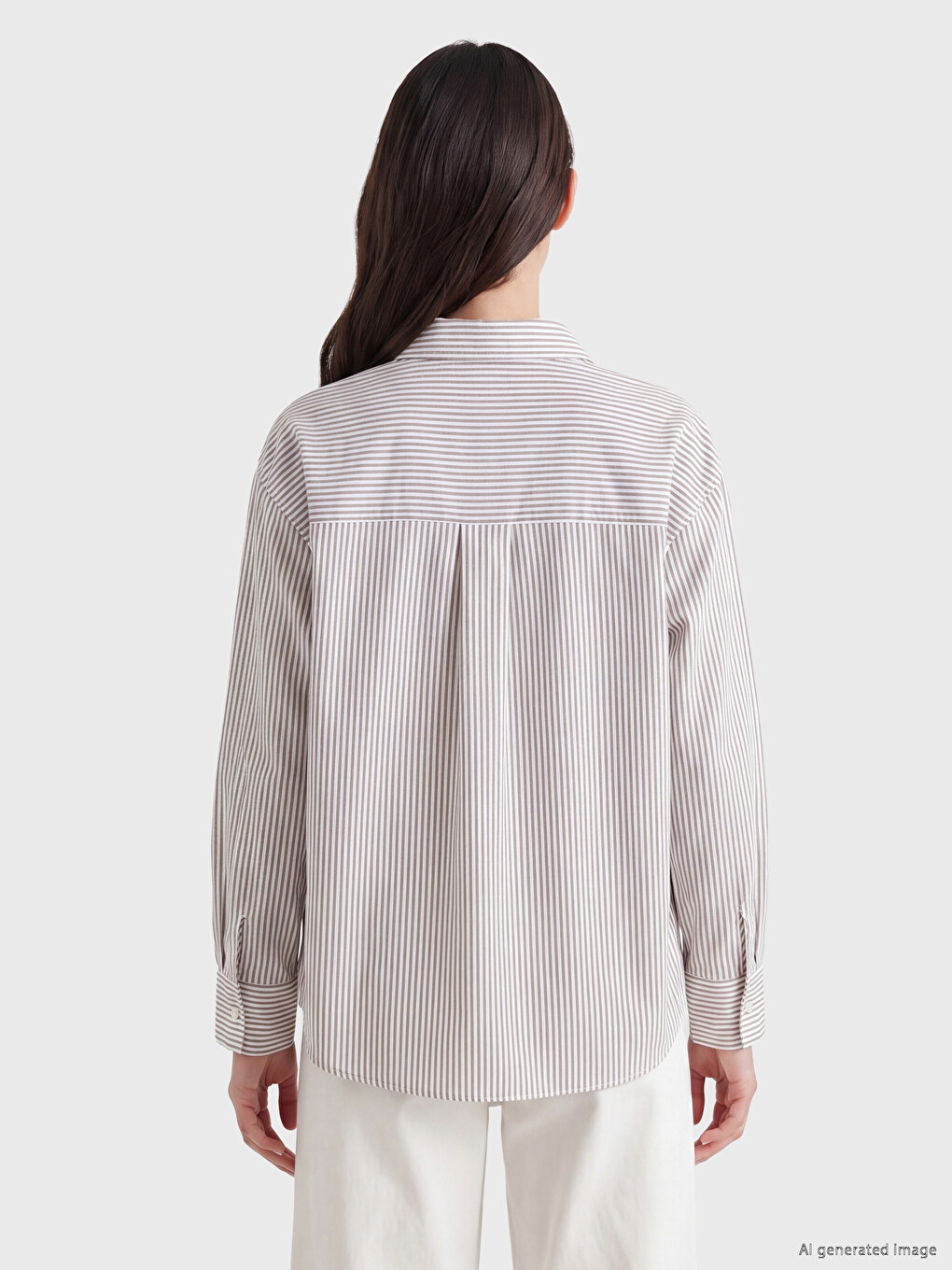 Striped Oxford Oversize Women's Shirt-3