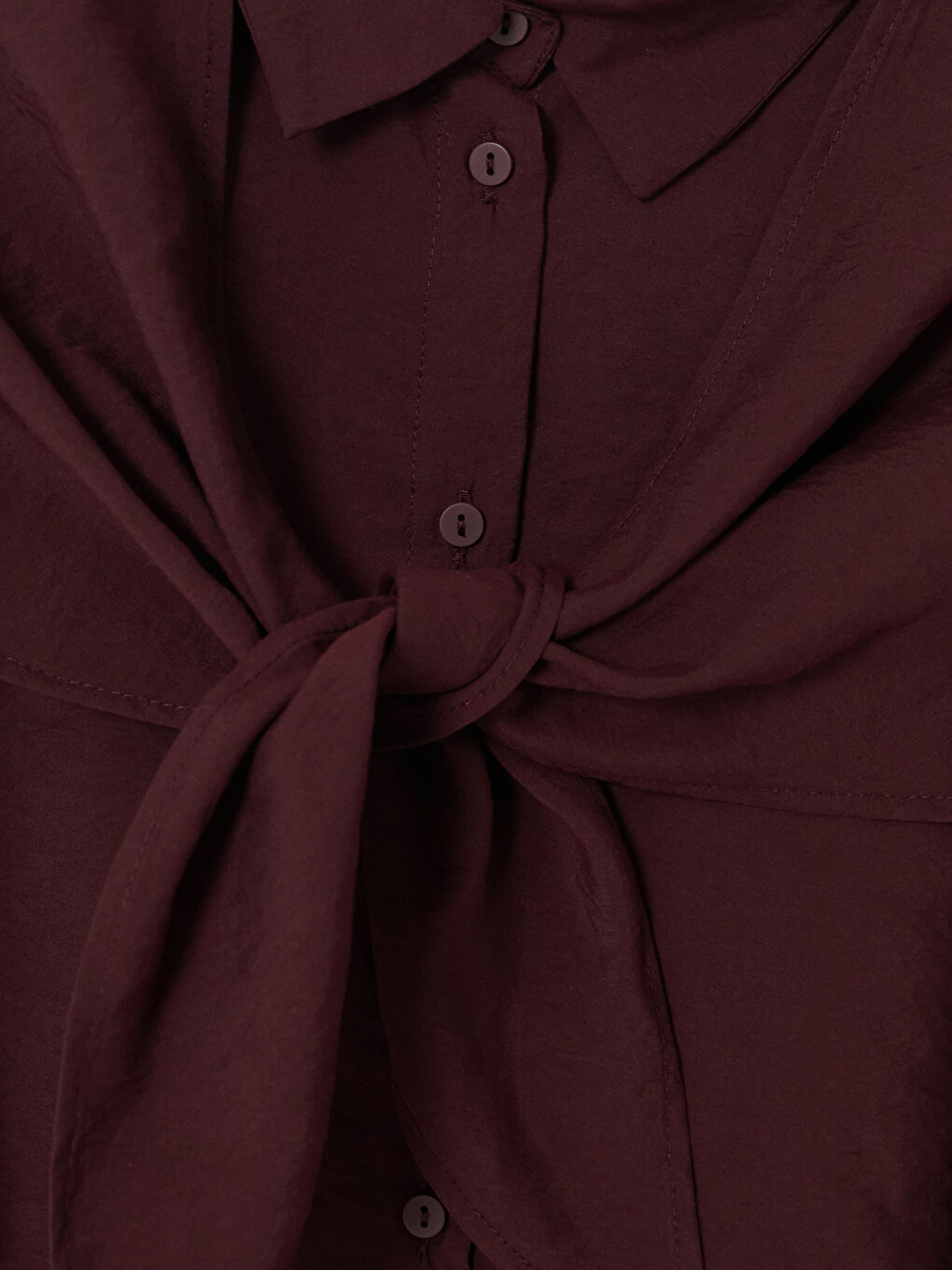 Bordo Şal Detaylı Kadın Gömlek Tunik-1
