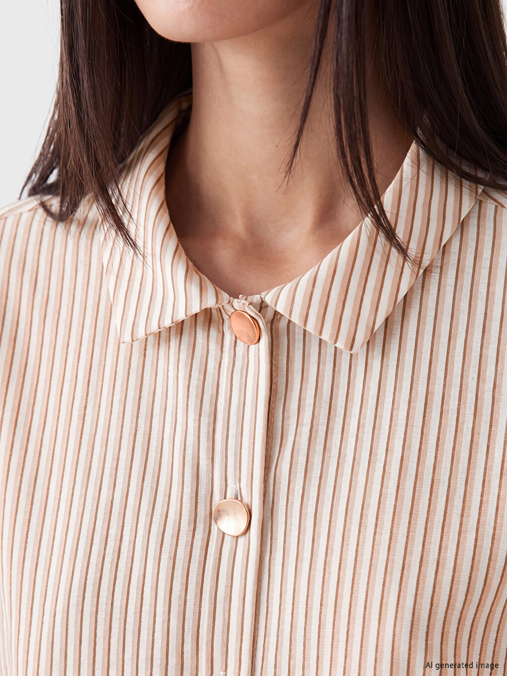 Striped Poplin Women's Shirt Tunic-2