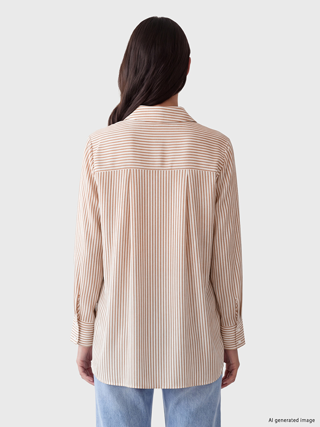 Striped Poplin Women's Shirt Tunic-3