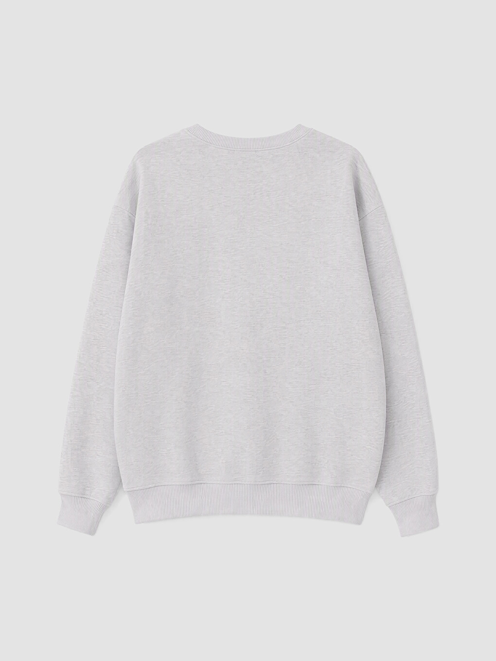 Gri Baskılı Oversize Kadın Kalın Sweatshirt-3