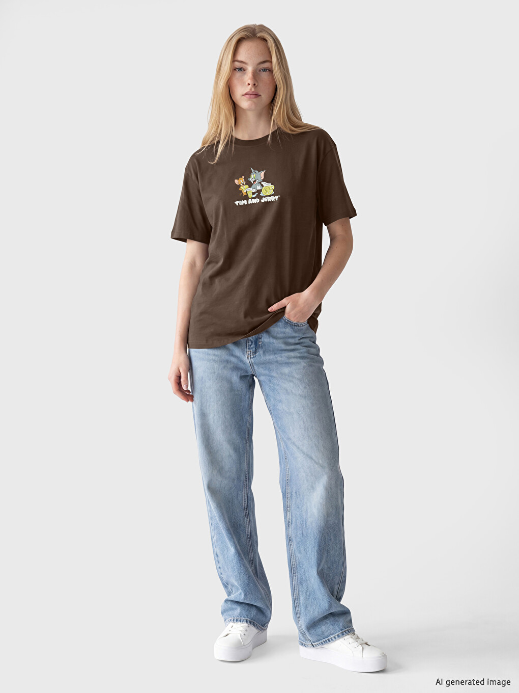 T-shirt E Stampuar Tom & Jerry Për Gra-1