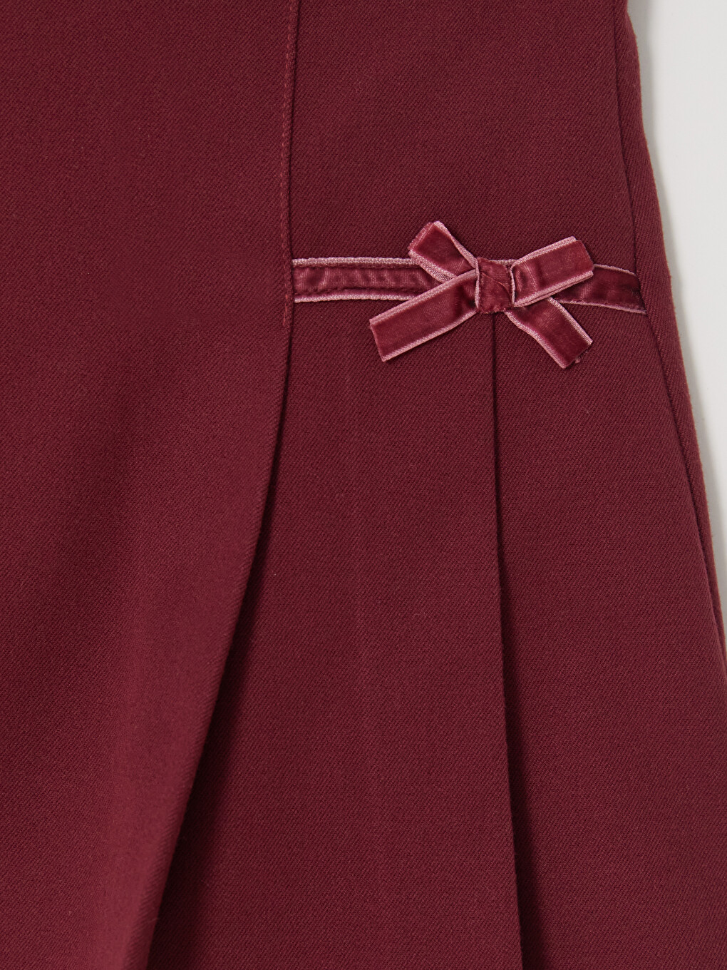 Bordo Fiyonk Detaylı Kız Çocuk Etek-2