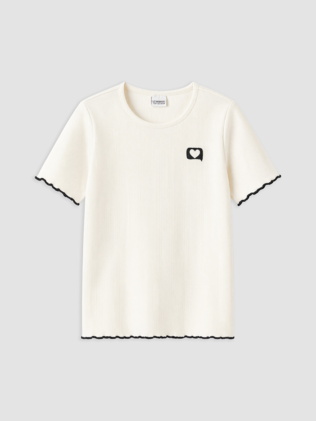 Crew Neck Embroidered Girls' T-shirt