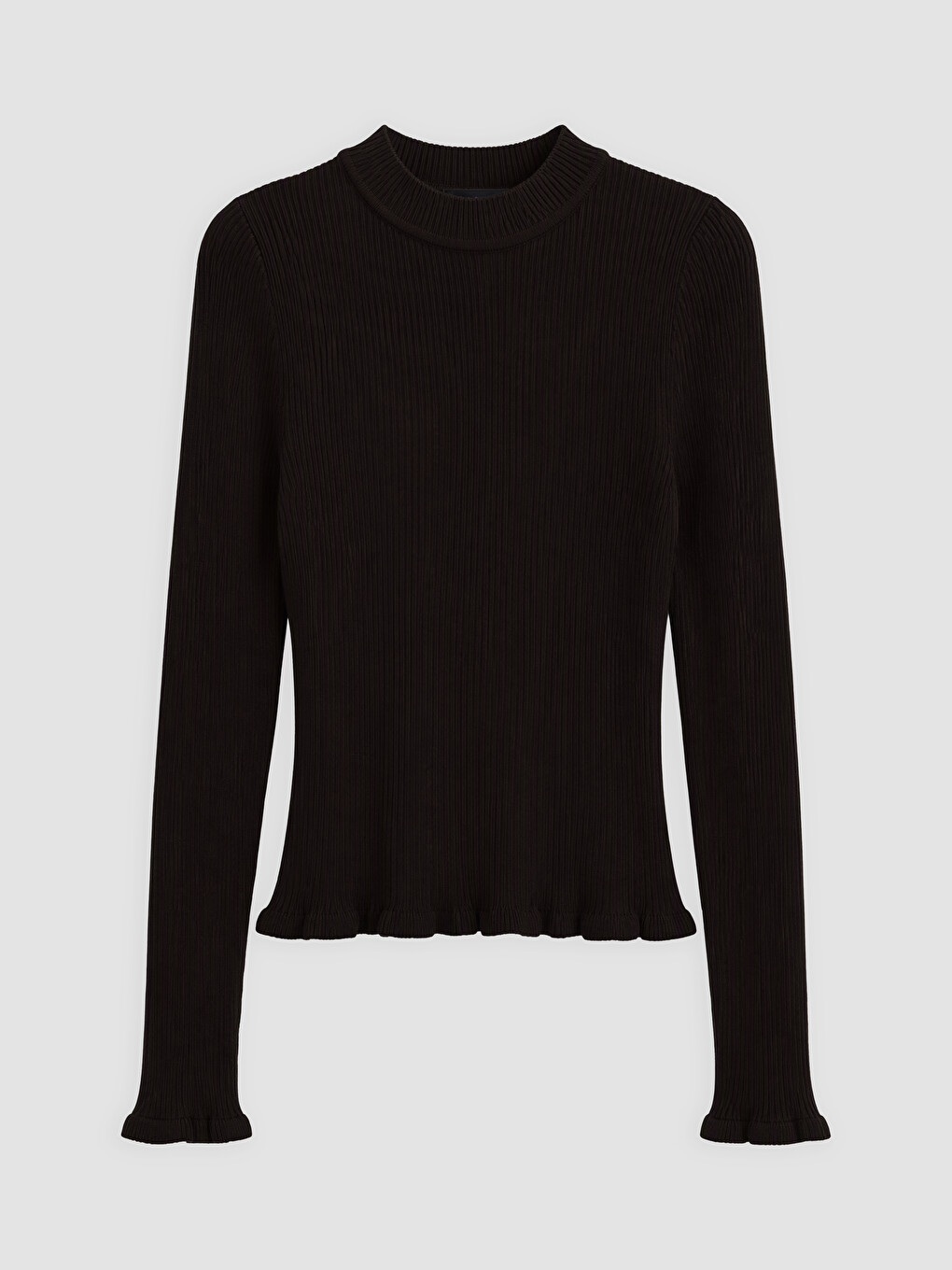 Mock Neck Striped Women's Knitwear Sweater