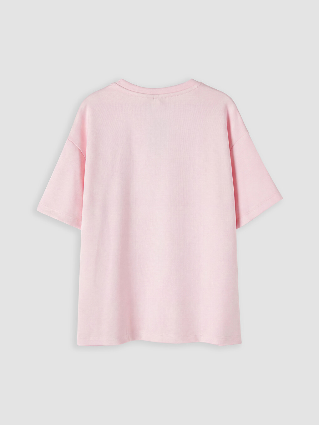 Pembe Stitch Baskılı Kız Çocuk Soft Touch Tişört-2