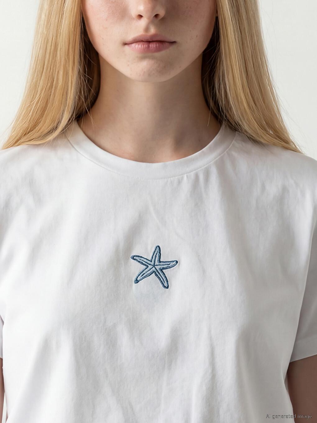 Embroidered 100% Cotton Women's T-shirt-2
