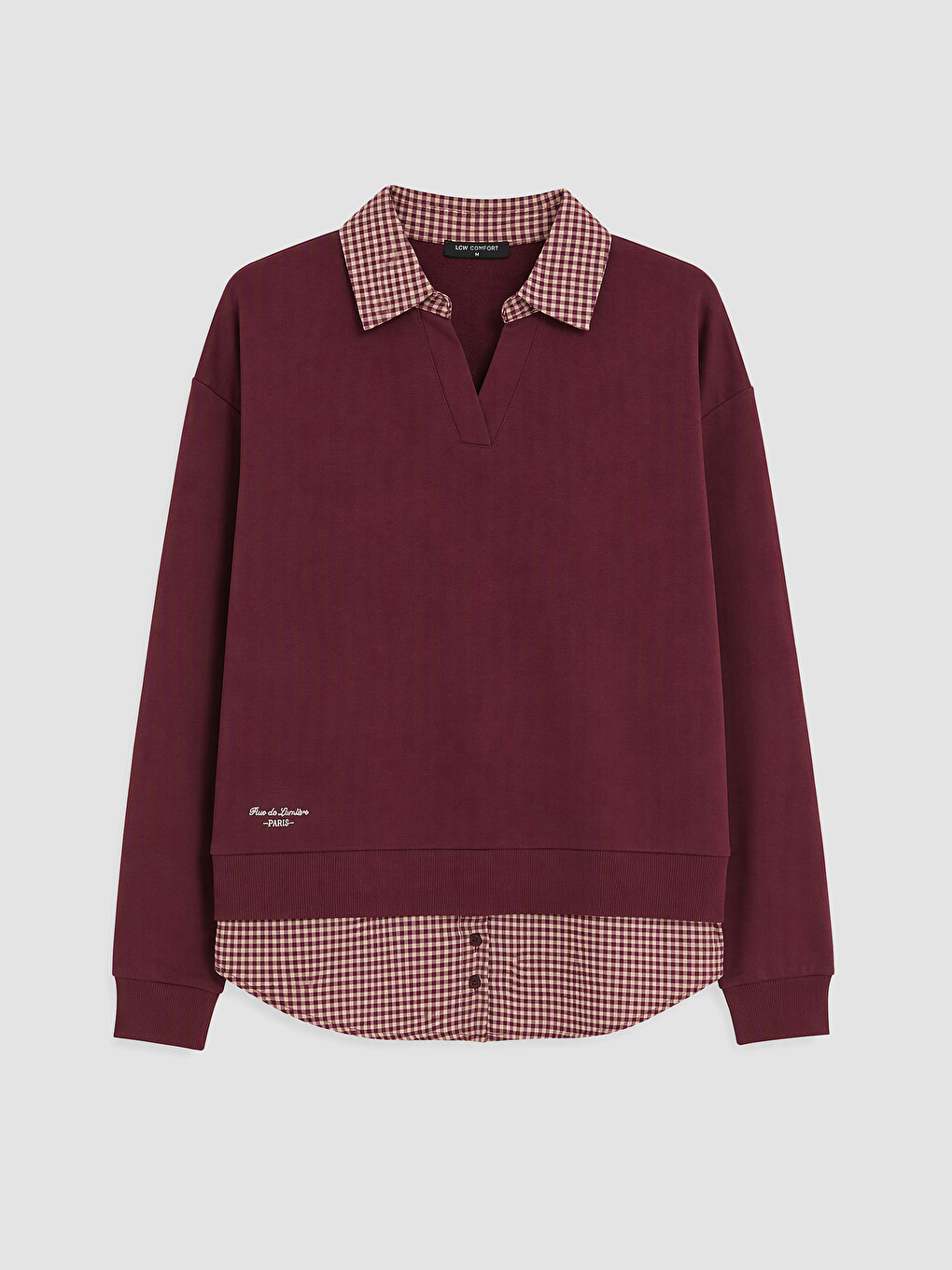 Shirt Collar Plaid Women's Sweatshirt