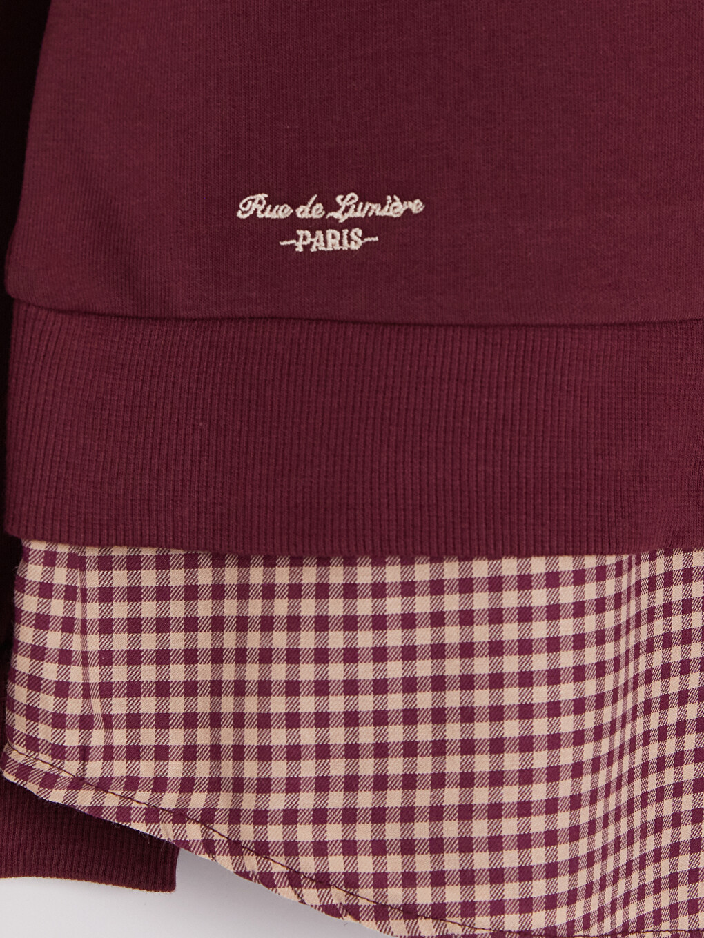 Shirt Collar Plaid Women's Sweatshirt-2