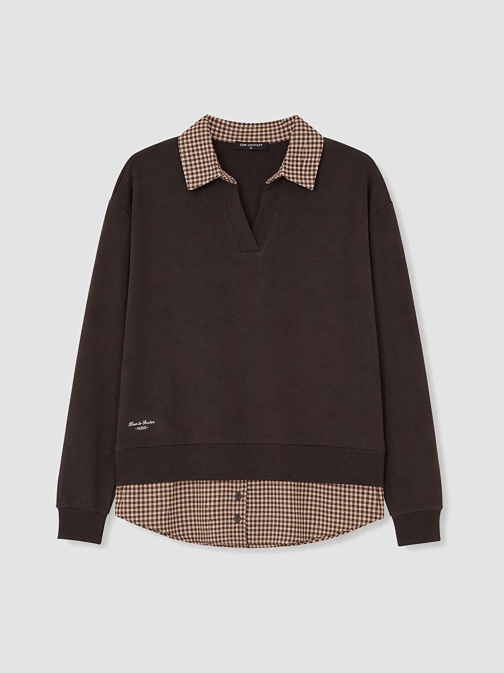 Shirt Collar Plaid Women's Sweatshirt