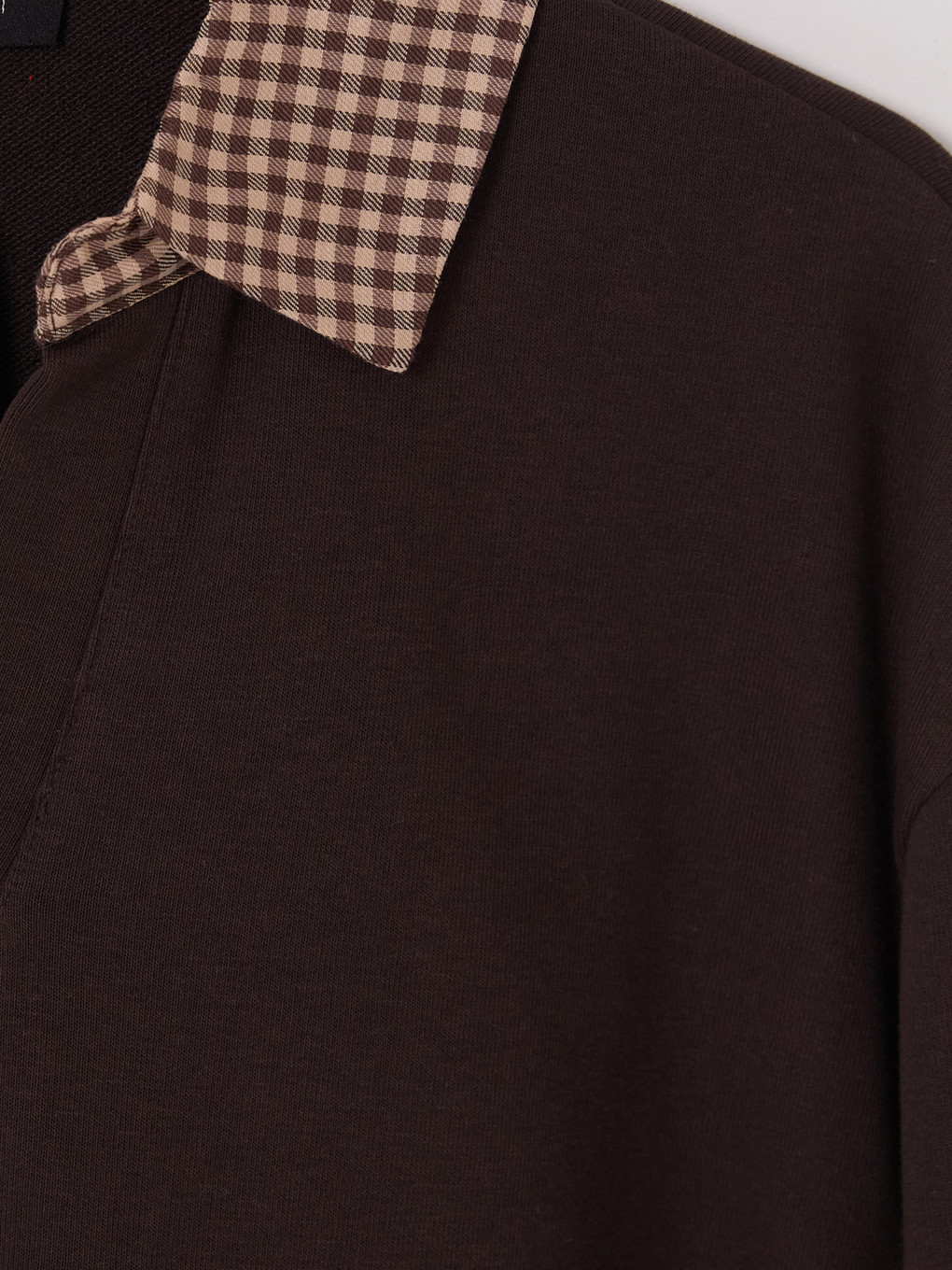 Shirt Collar Plaid Women's Sweatshirt-1