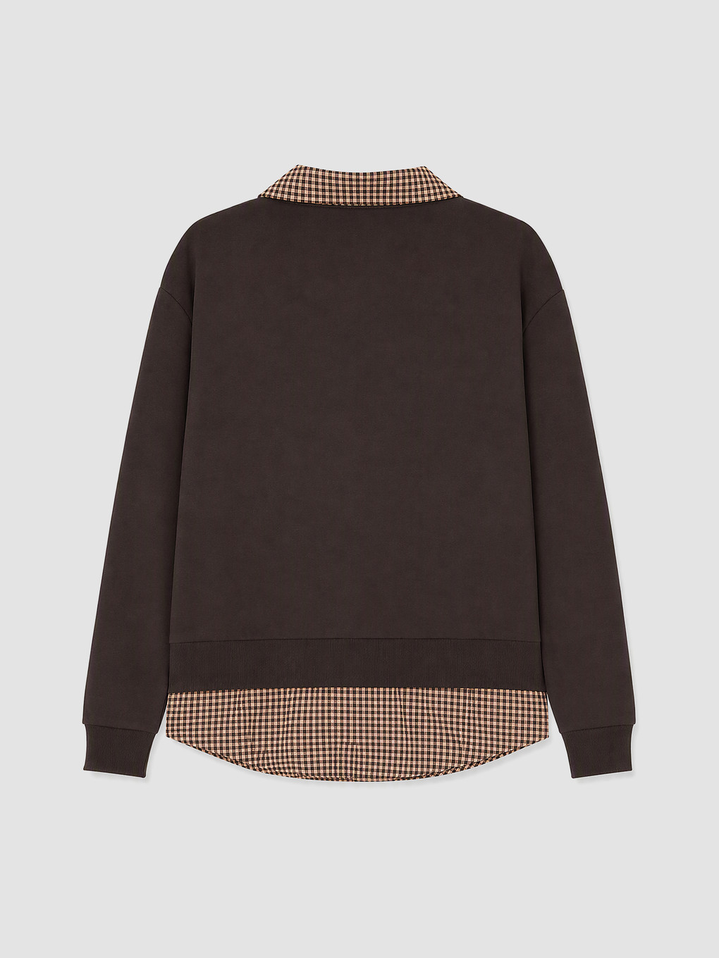 Shirt Collar Plaid Women's Sweatshirt-2