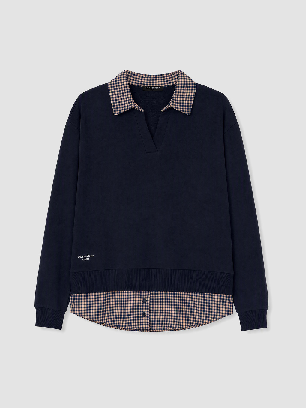 Shirt Collar Plaid Women's Sweatshirt