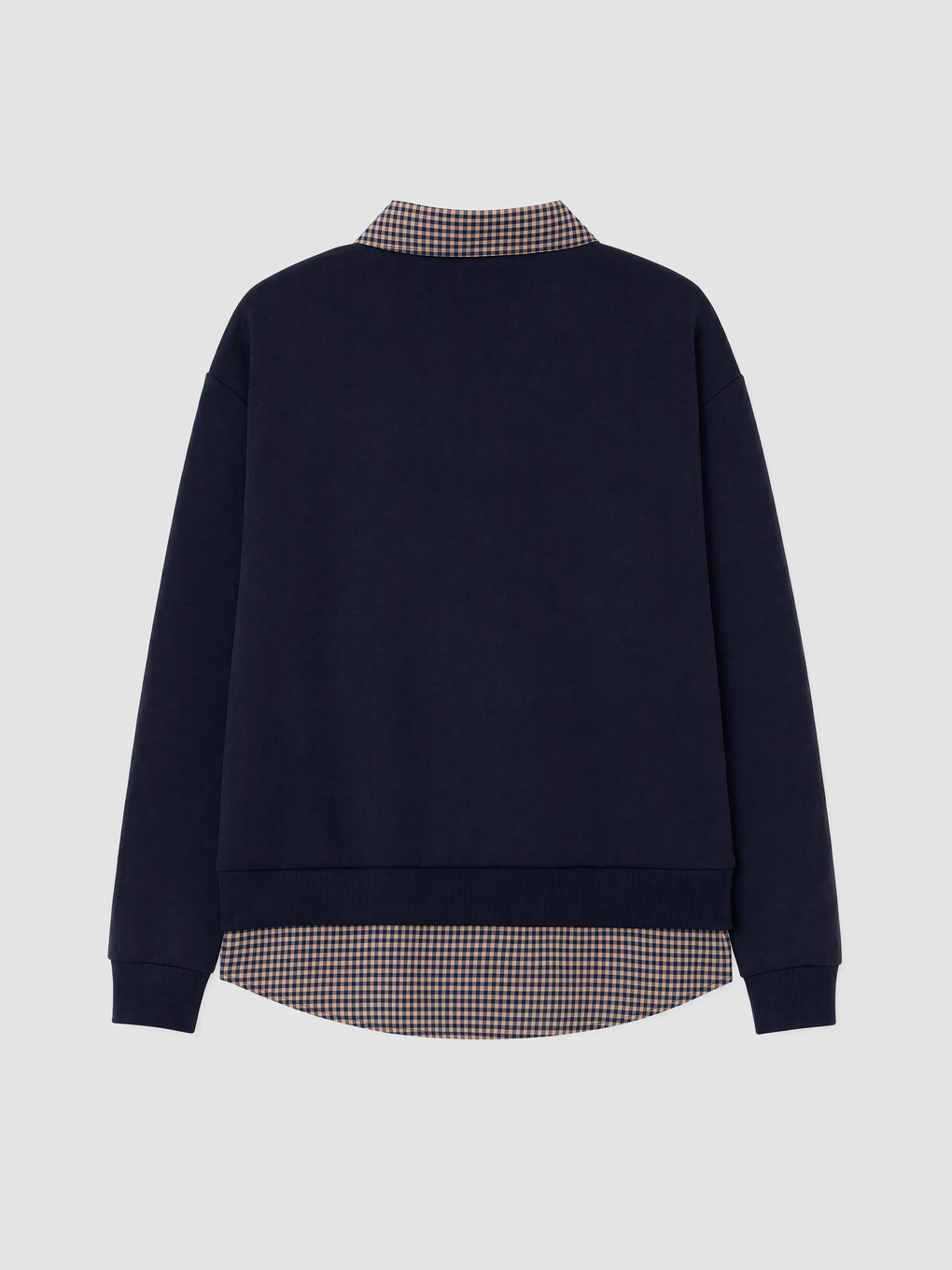 Shirt Collar Plaid Women's Sweatshirt-2