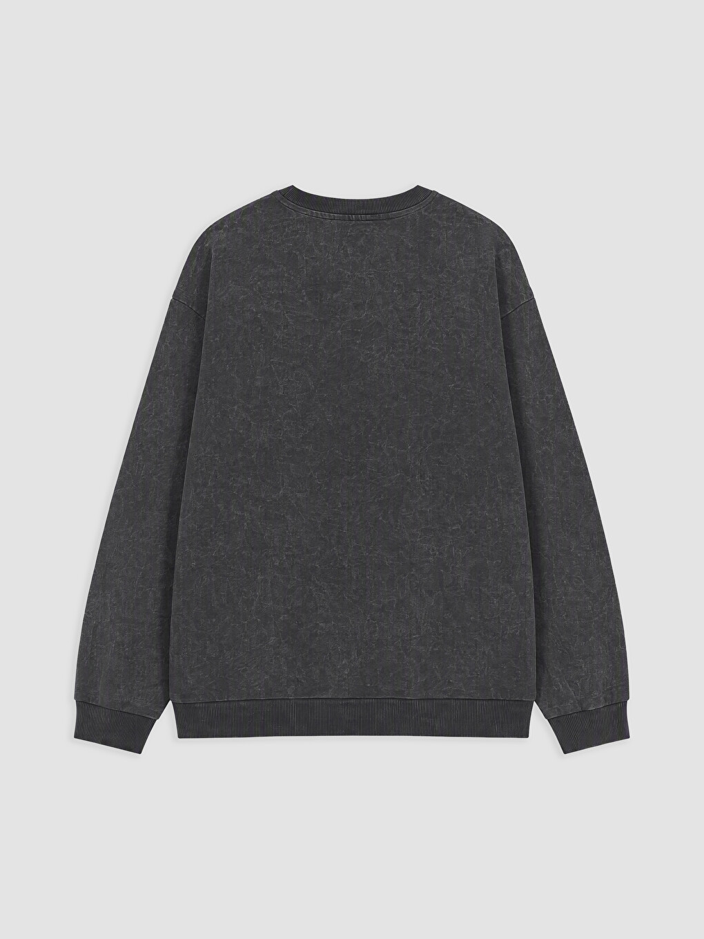 Antrasit Bisiklet Yaka Taşlı Kadın Sweatshirt-1