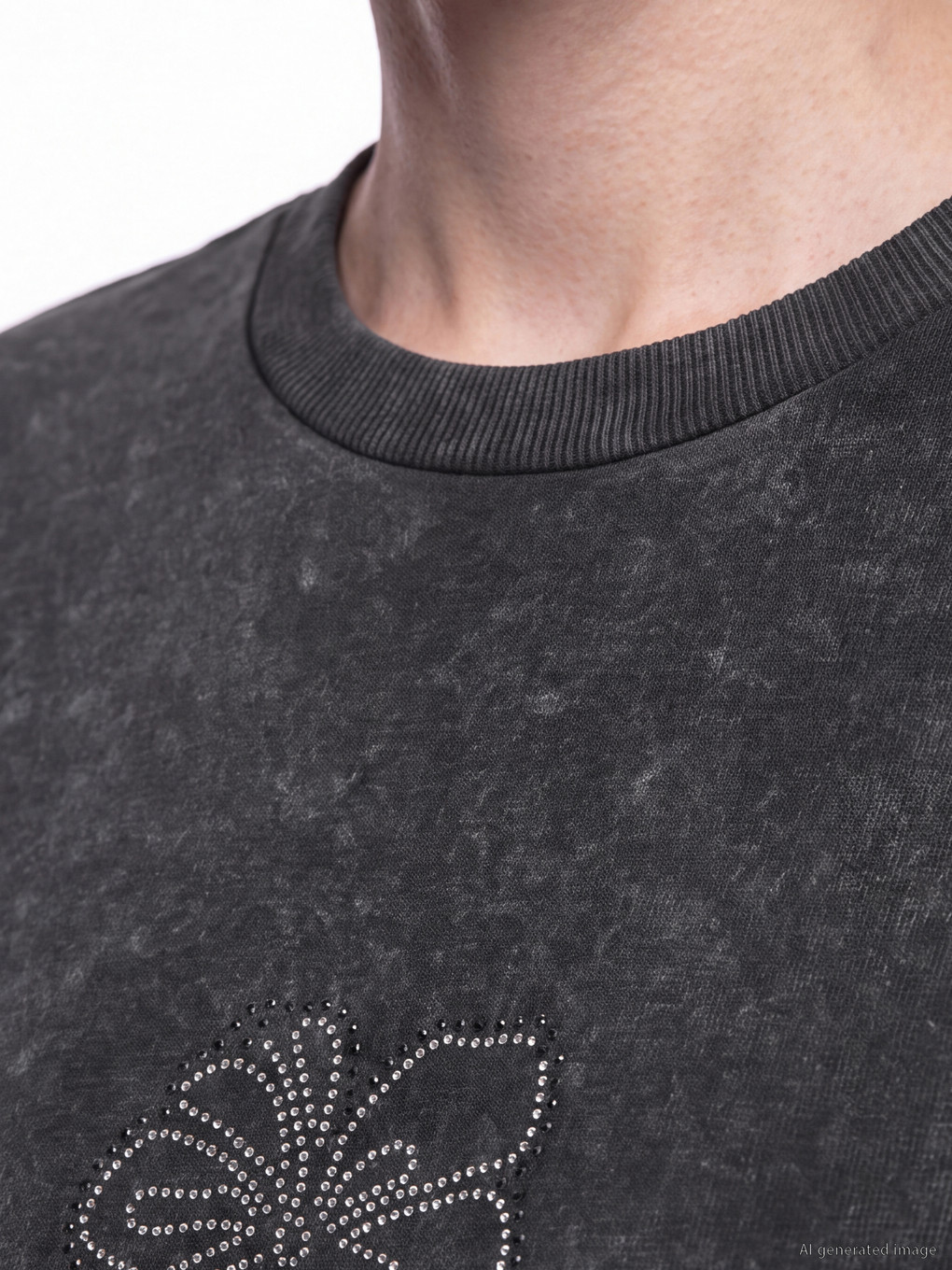 Sweatshirt Me Jakë Të Rrumbullakët E Zbukuruar Me Gurë Vezullues Për Gra-2