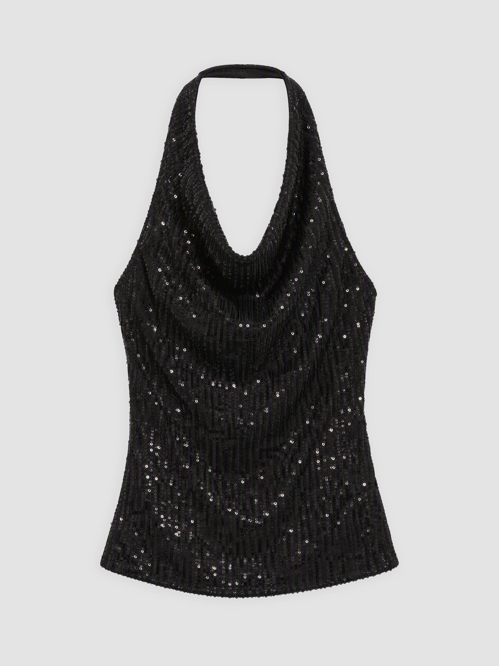 Halter Neck Sequined Blouse-4