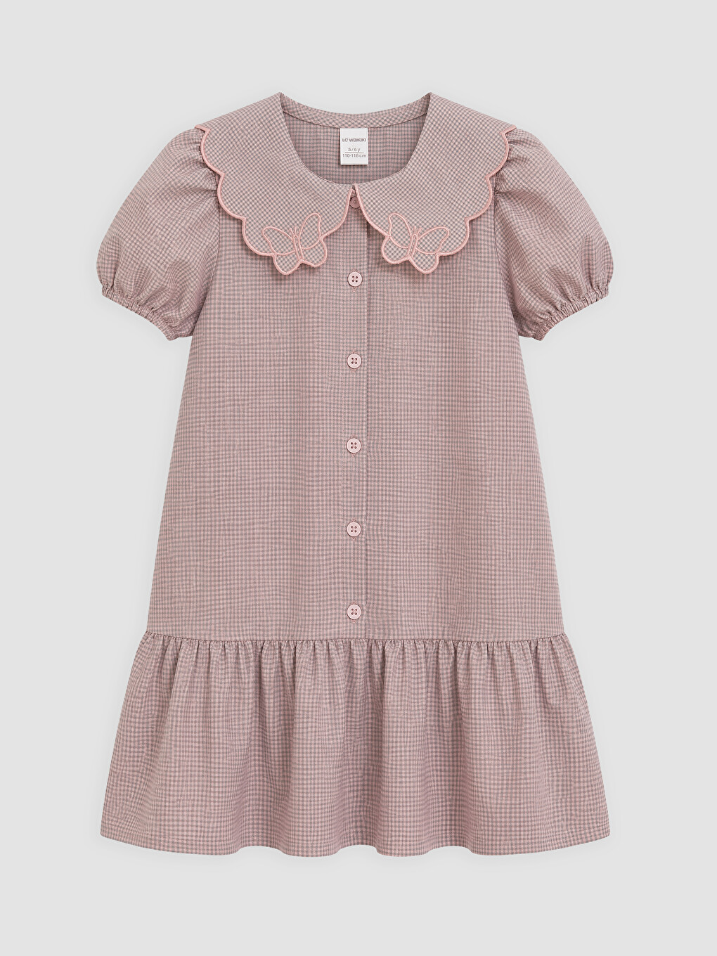Peter Pan Collar Plaid Girls' Dress