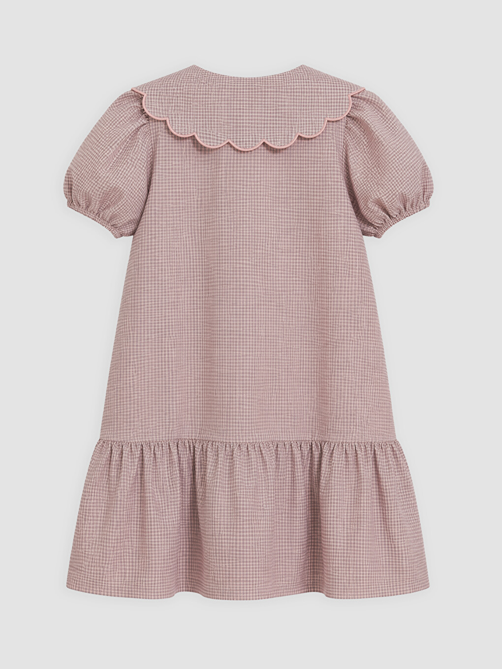 Peter Pan Collar Plaid Girls' Dress-1