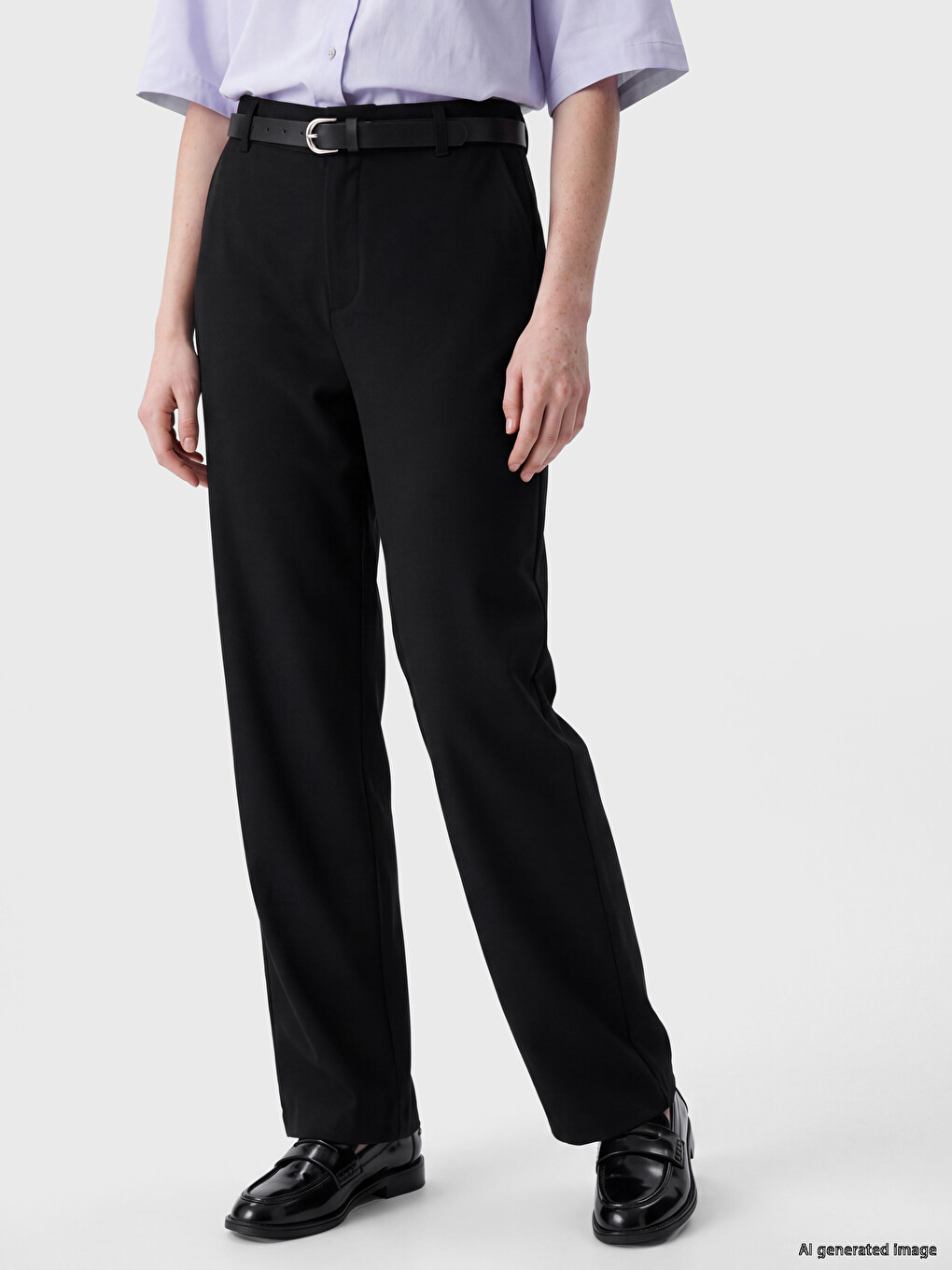 Waist Belted Women's Trousers-1