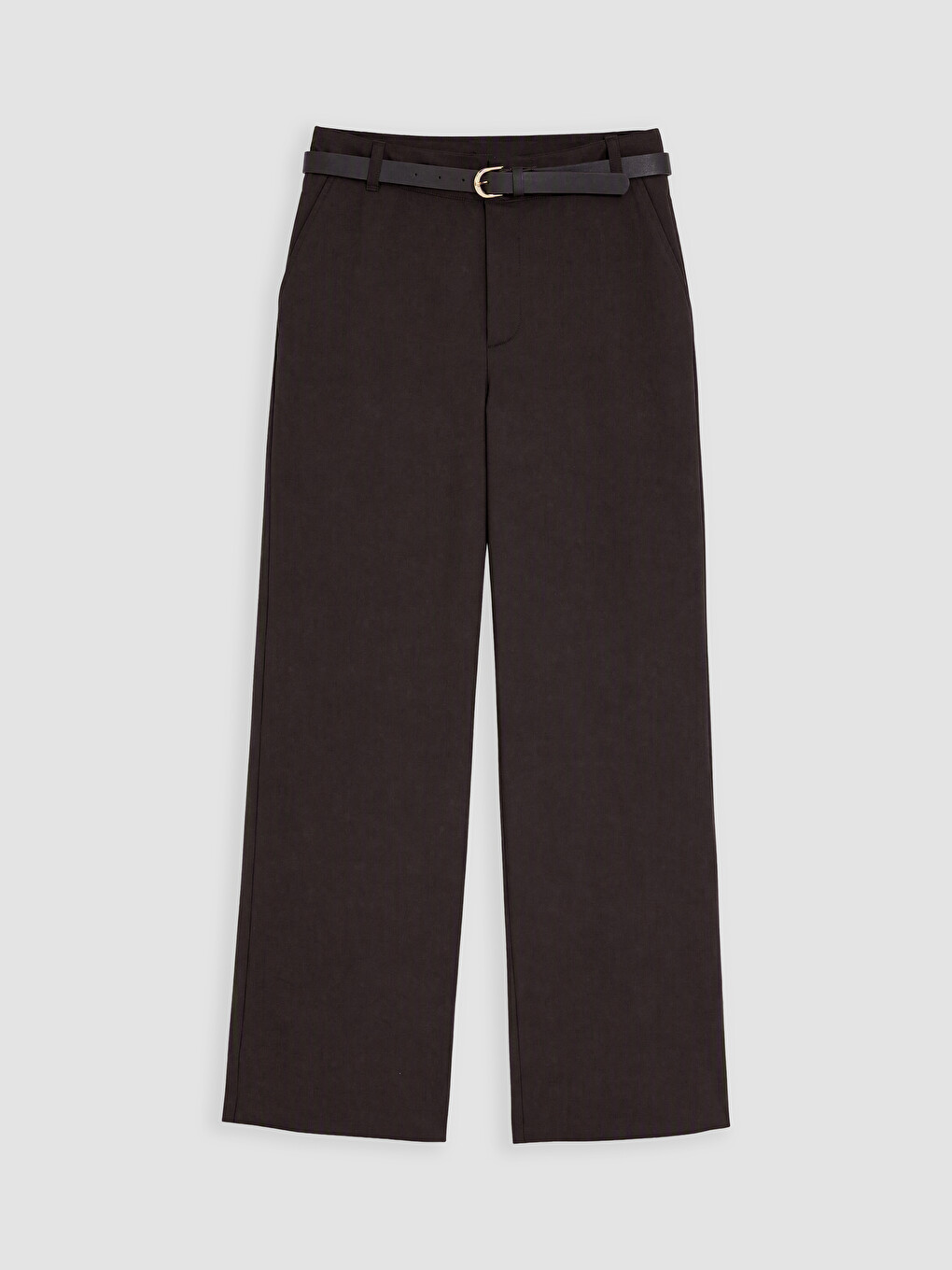 Waist Belted Women's Trousers-4