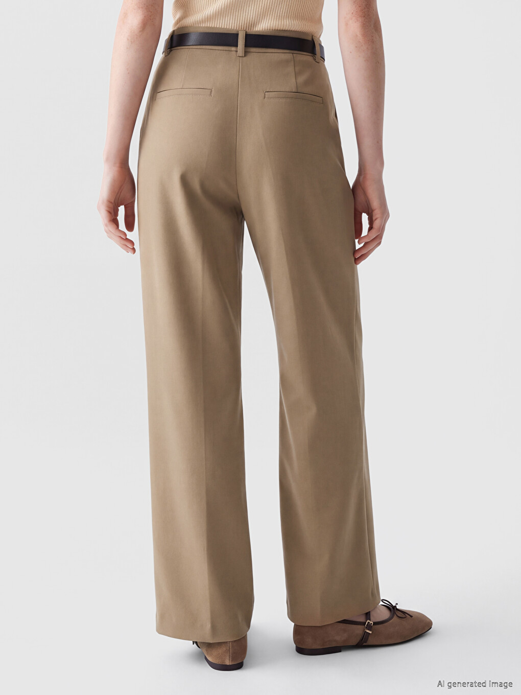Waist Belted Women's Trousers-3