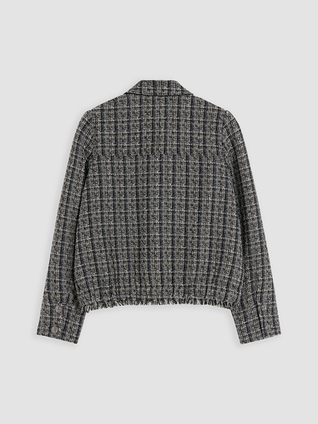 Plaid Women's Tweed Jacket-6