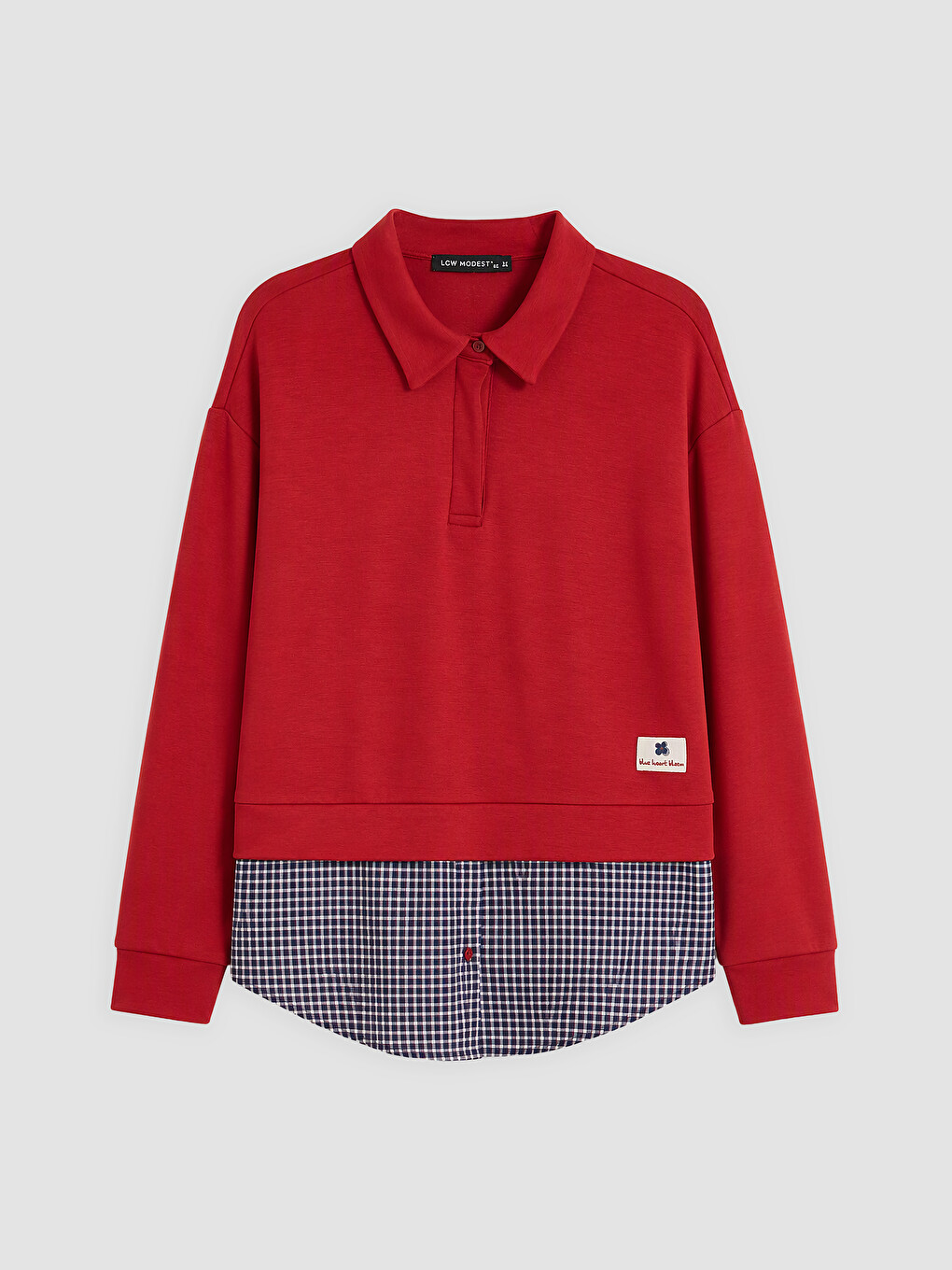 Kırmızı Soft Touch Kadın Sweatshirt Tunik