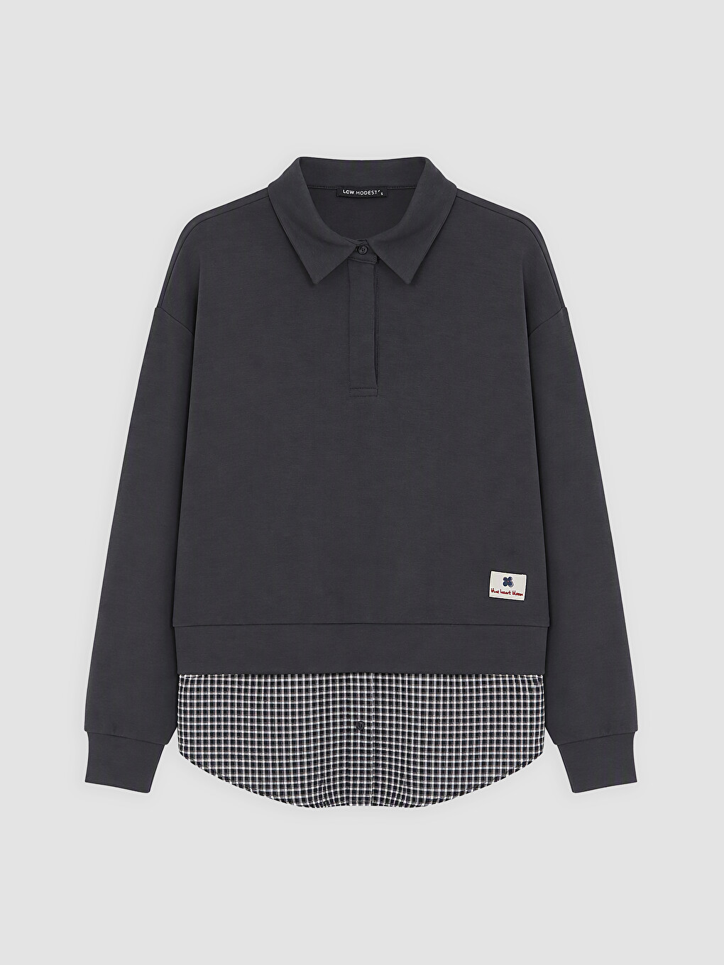 Antrasit Soft Touch Kadın Sweatshirt Tunik