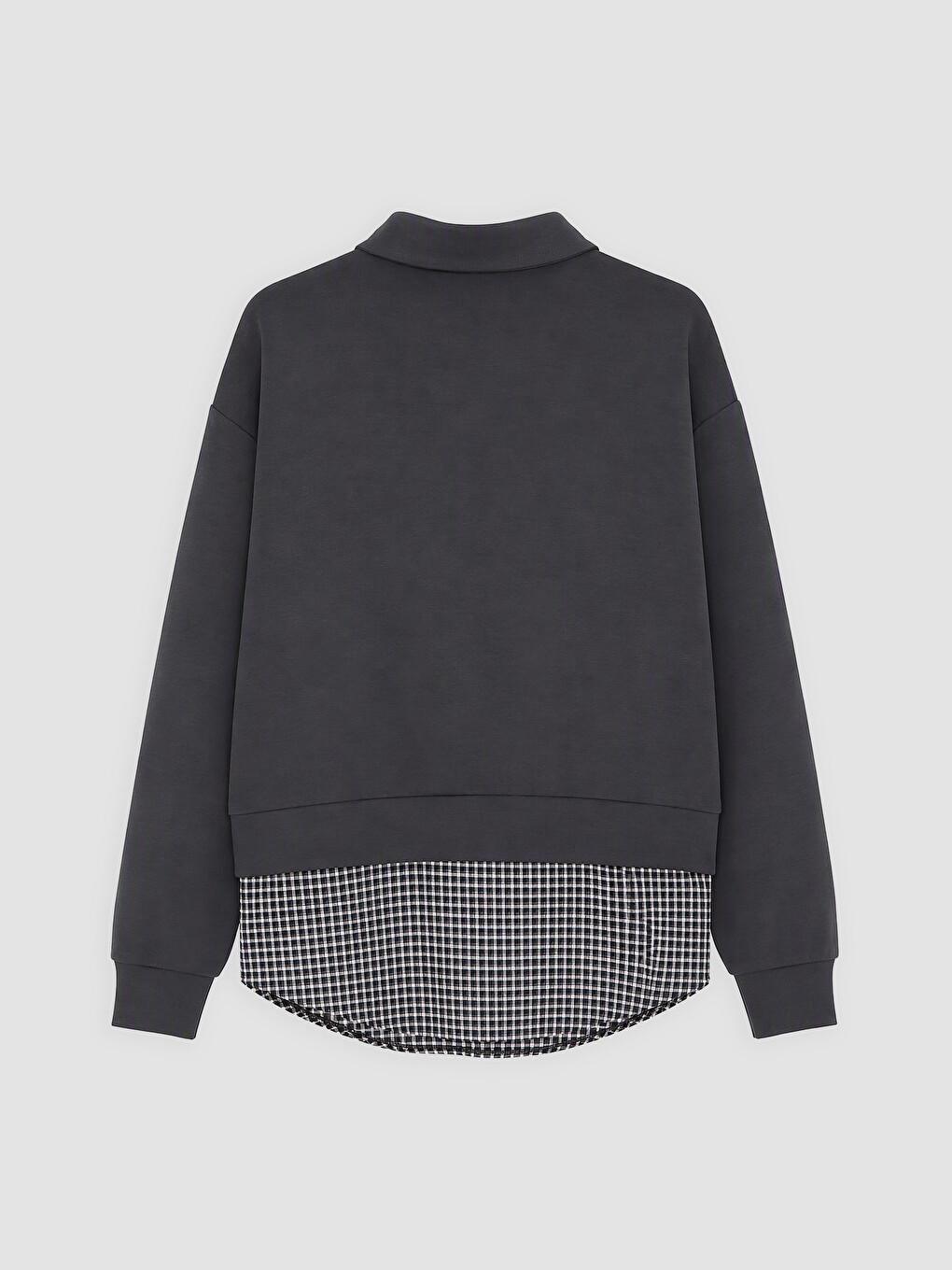 Antrasit Soft Touch Kadın Sweatshirt Tunik-1