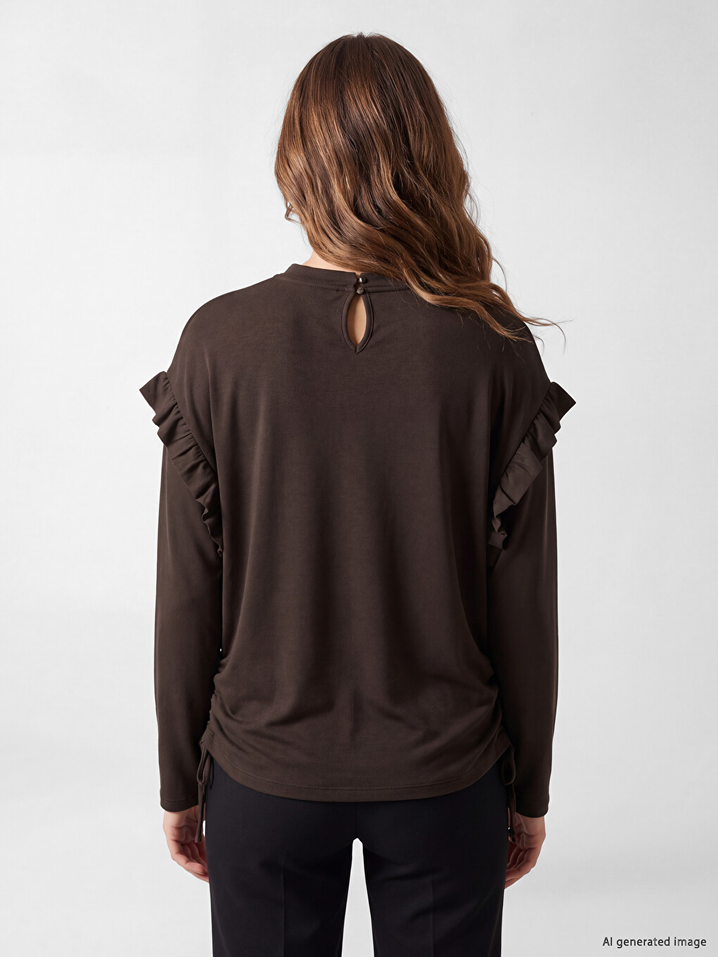 Frilled Women's Sweatshirt Tunic-3