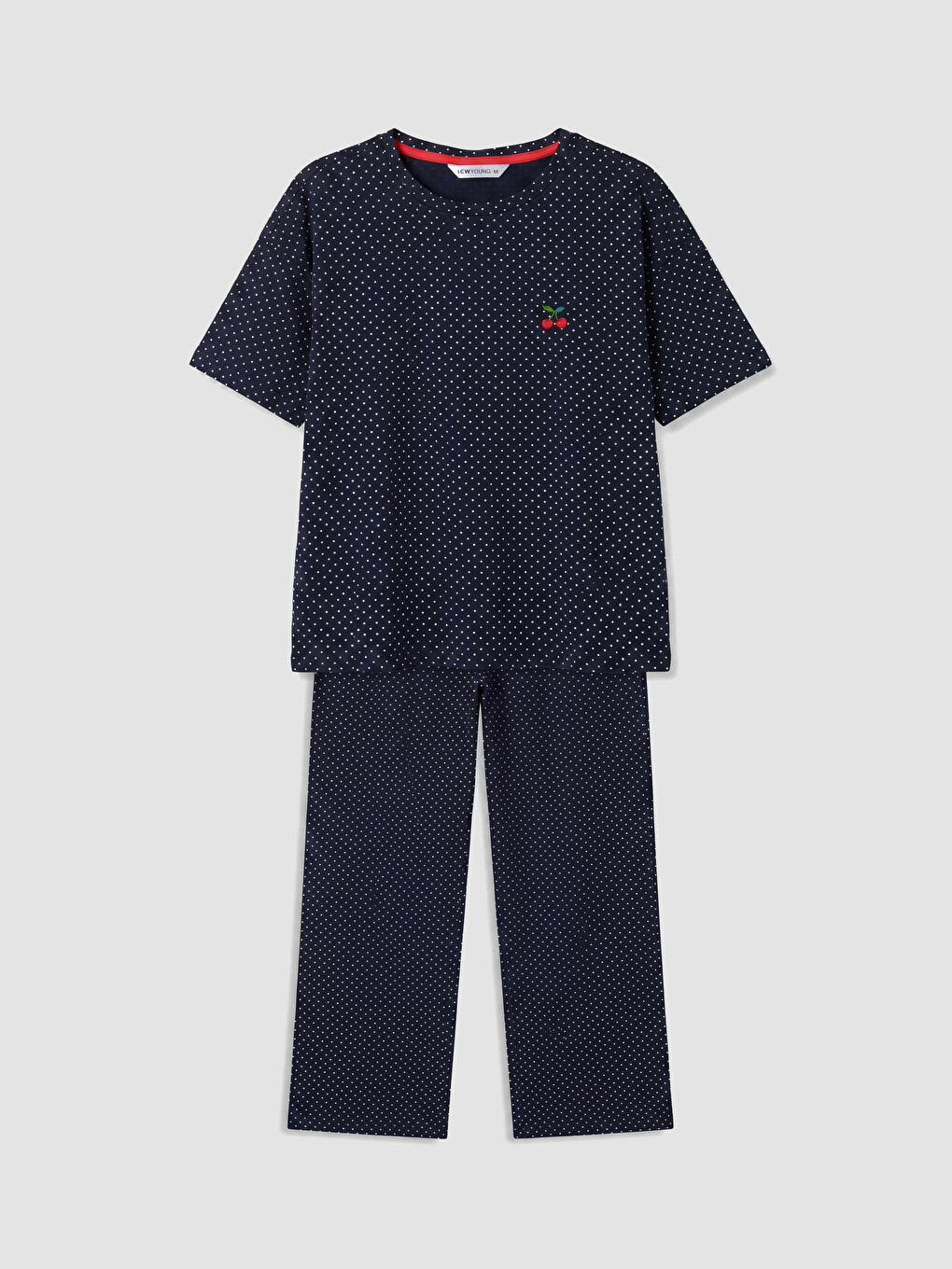 Lacivert Puantiyeli Kadın Pijama Takım-4