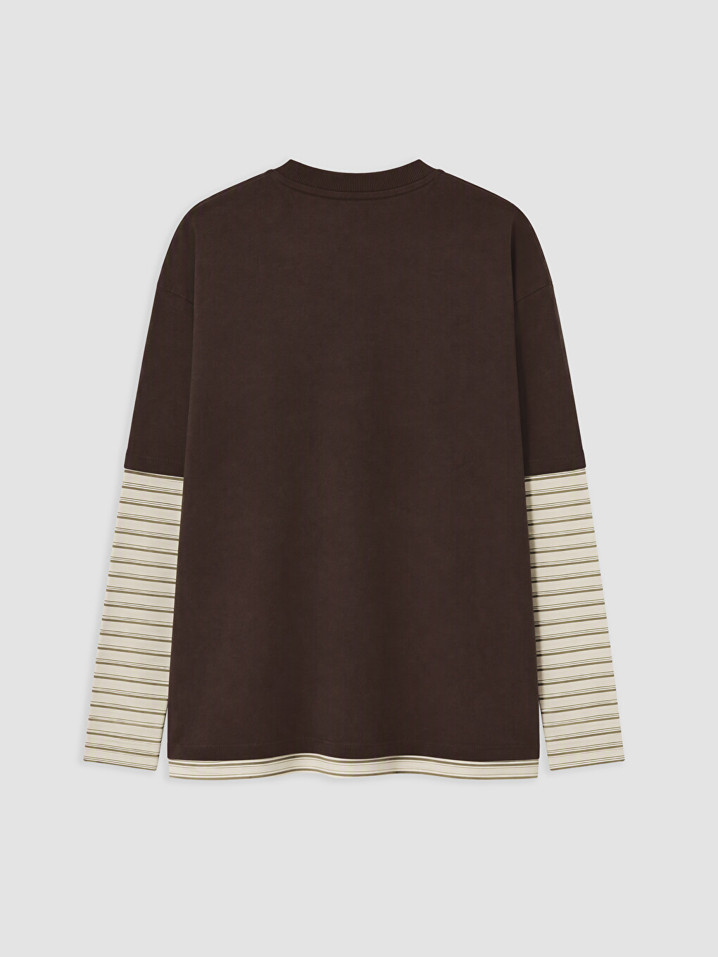 Kahverengi Dik Yaka Kadın Sweatshirt Tunik-1