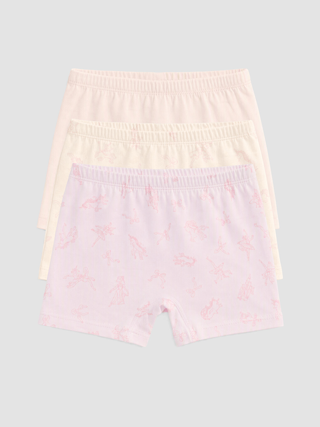 Pembe Kız Çocuk Boxer 3'lü-5