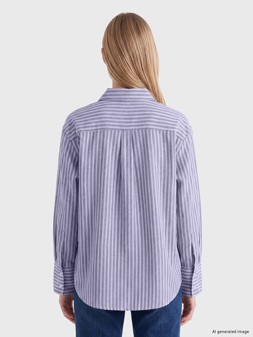 Striped Oxford Oversize Women's Shirt-3