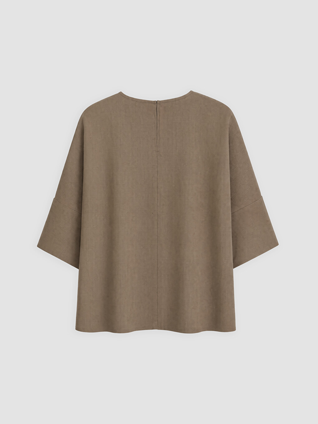 Kahverengi Bisiklet Yaka Oversize Bluz-1