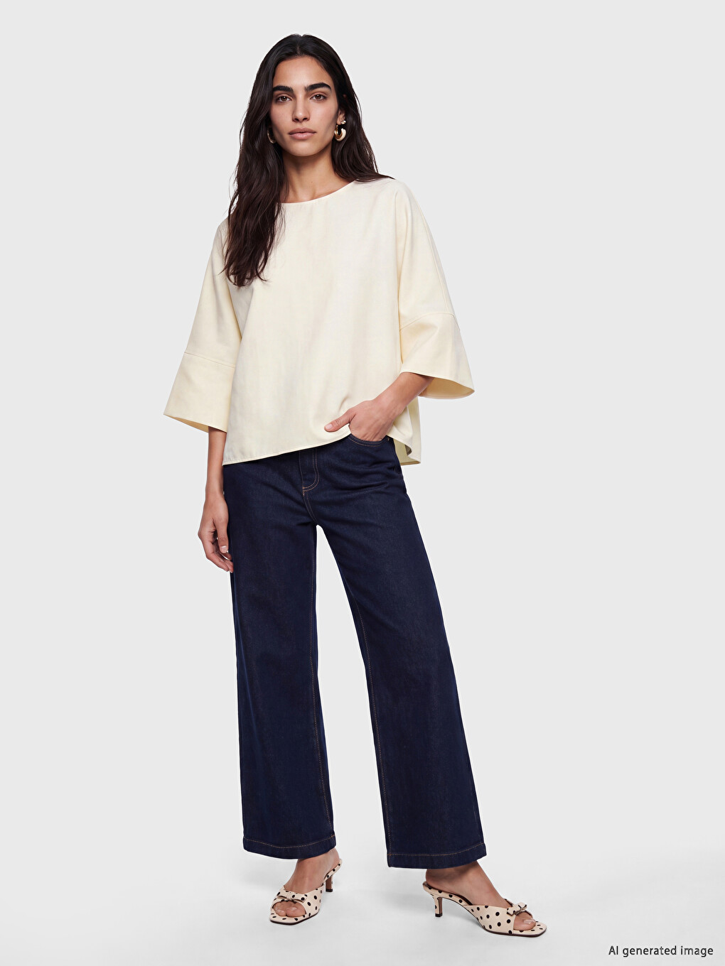 Crew Neck Oversize Blouse-1
