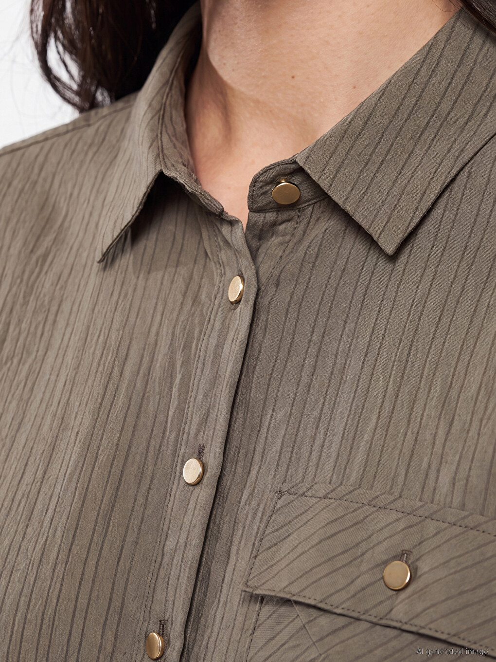 Striped Modal Blended Women's Shirt-2