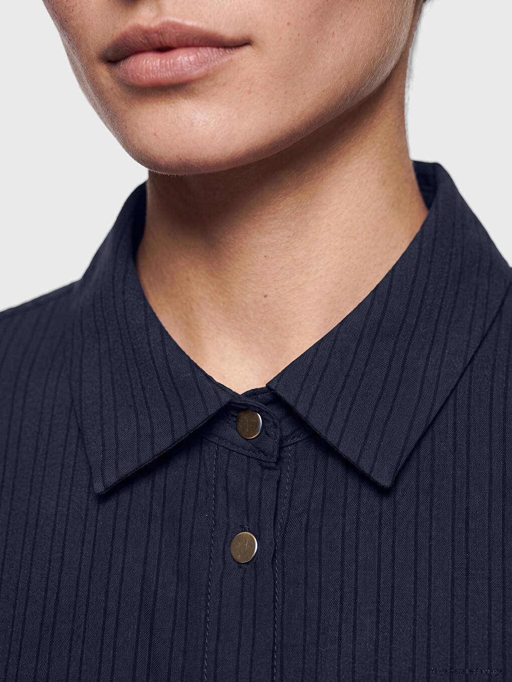 Striped Modal Blended Women's Shirt-2