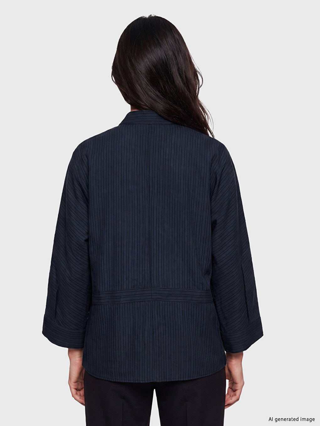 Striped Modal Blended Women's Shirt-3