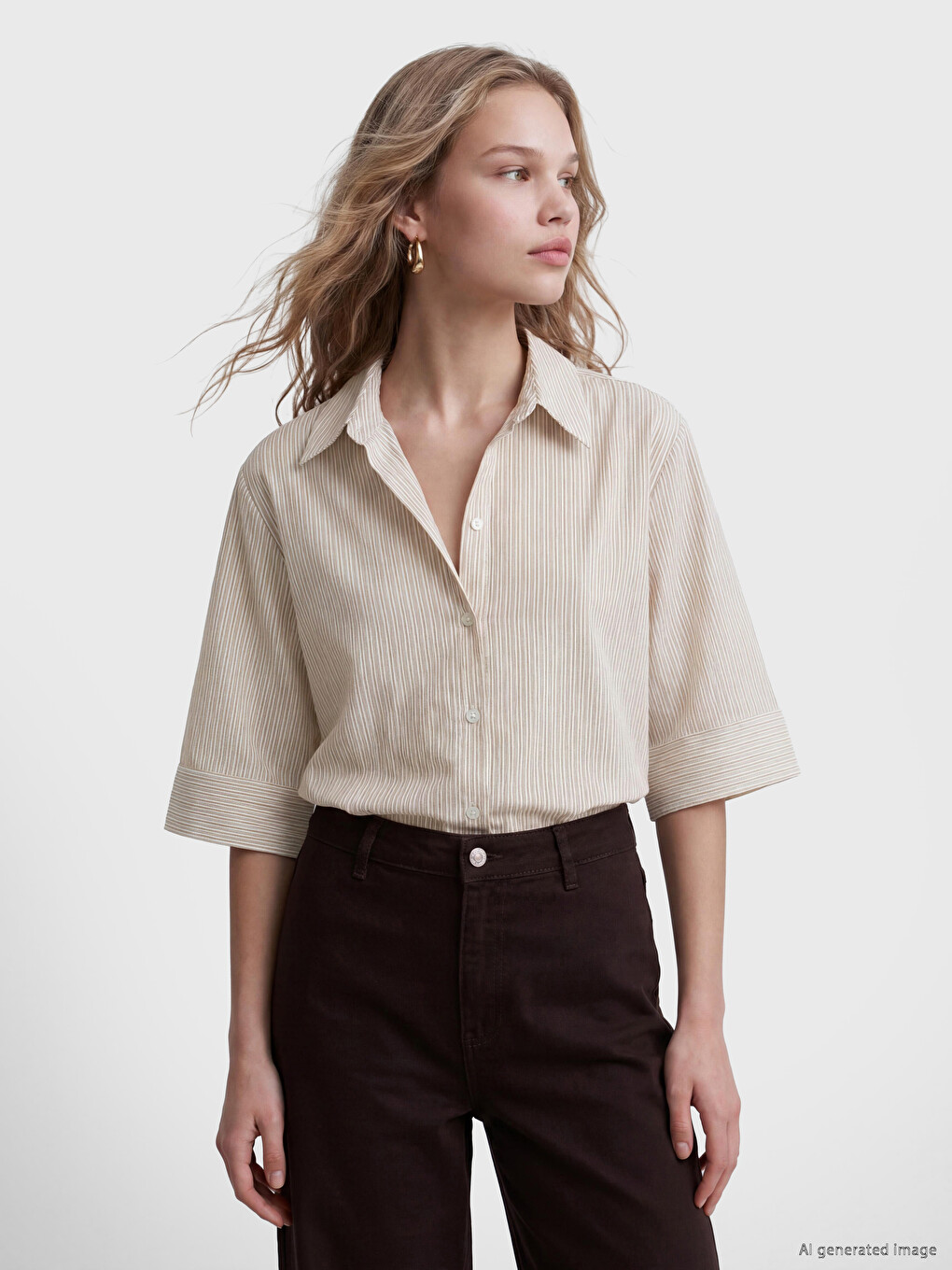 Striped Oversize Women's Shirt