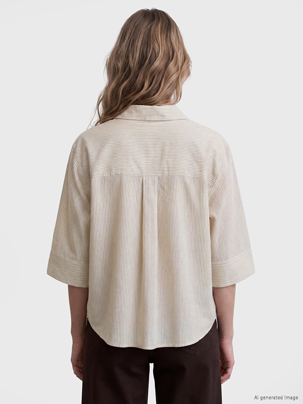 Striped Oversize Women's Shirt-3