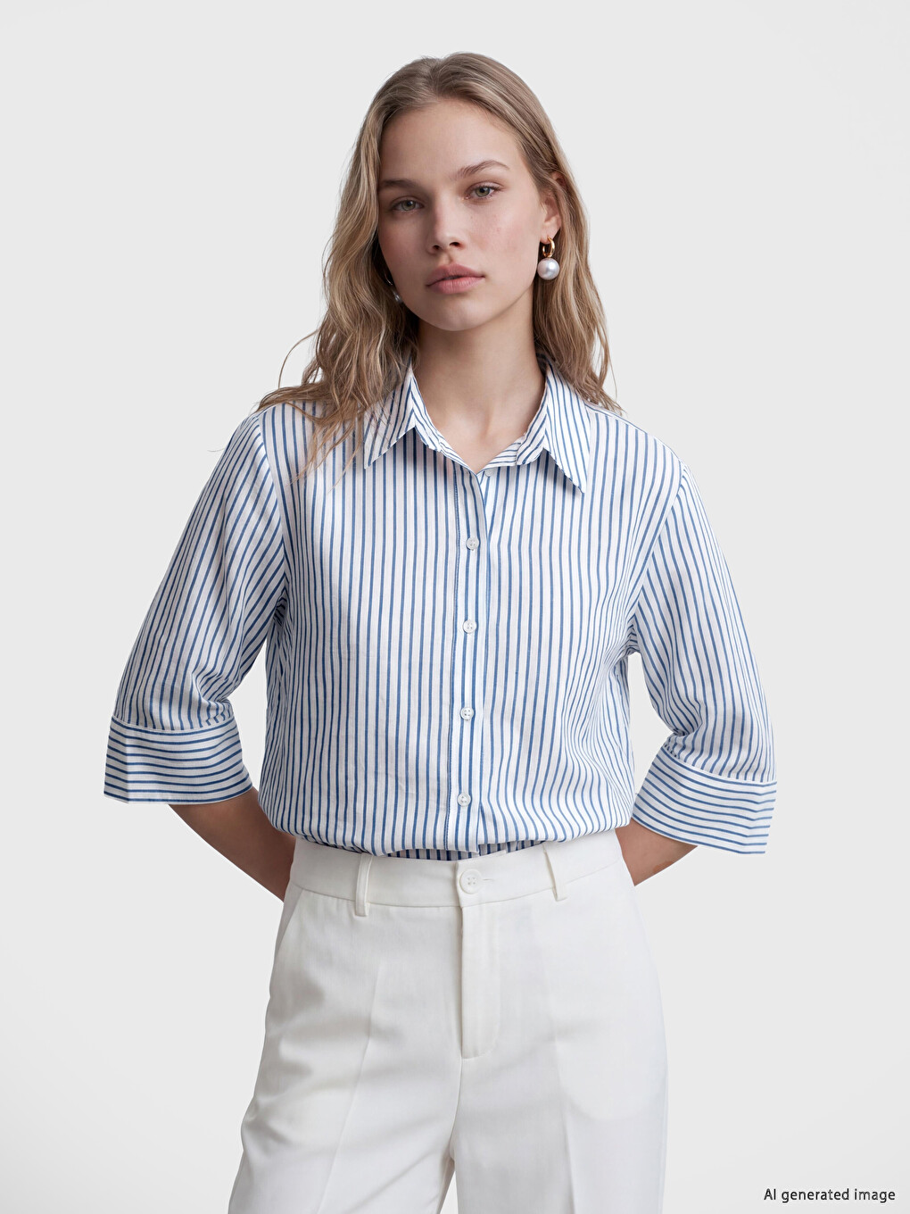 Striped Oversize Women's Shirt