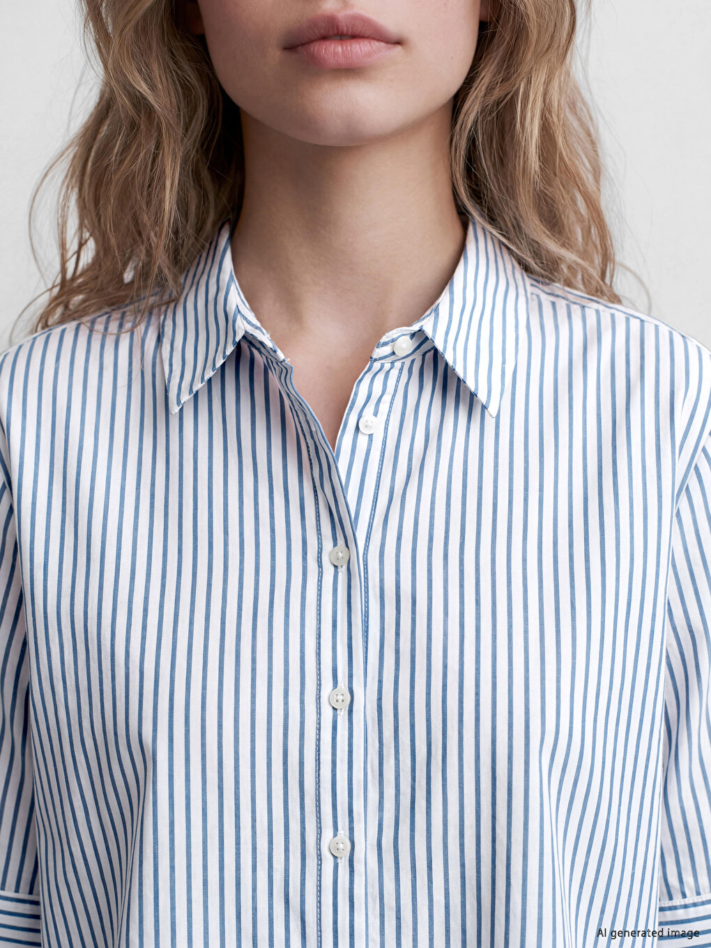 Striped Oversize Women's Shirt-2